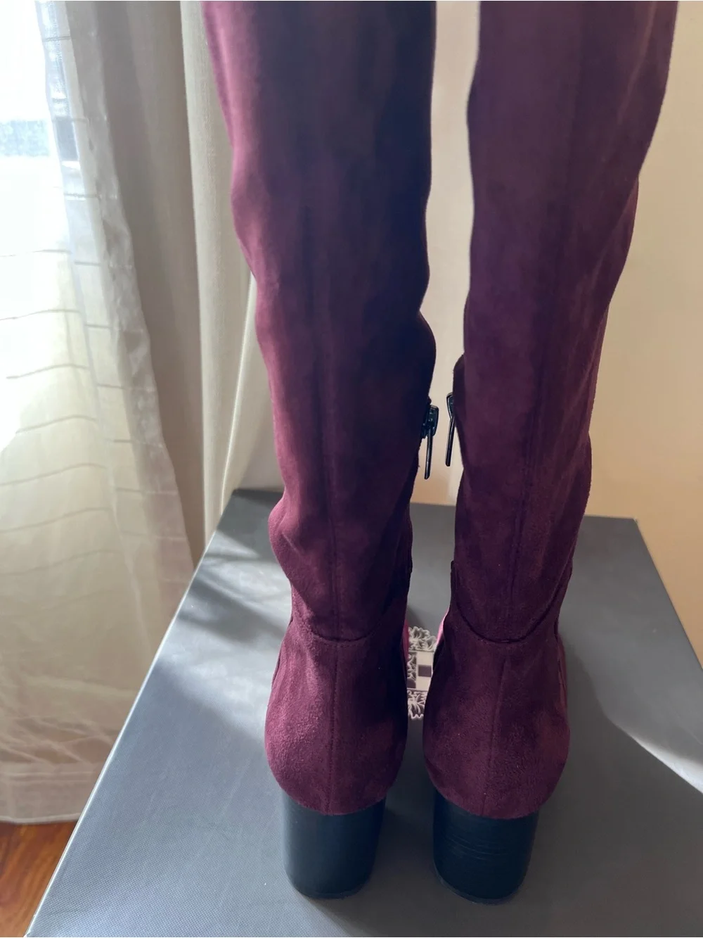 Vince Camuto Kantha Over The Knee Boots Deep Burgandy Suede 8.5M